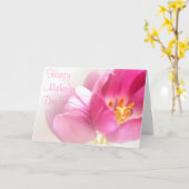 Roze Tulips-Moederdag Kaart (Gele Bloem)