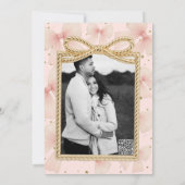  Roze Tulle Bow & Gouden Confetti Baby shower Kaart (Achterkant)