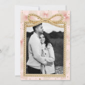  Roze Tulle Bow Gouden Confetti Vrijgezellenfeest Kaart (Achterkant)