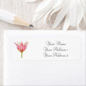 Roze Tulp aangepaste Adresetiketten Etiket (Insitu)