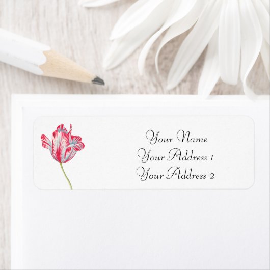 Roze Tulp aangepaste Adresetiketten Etiket (Insitu)