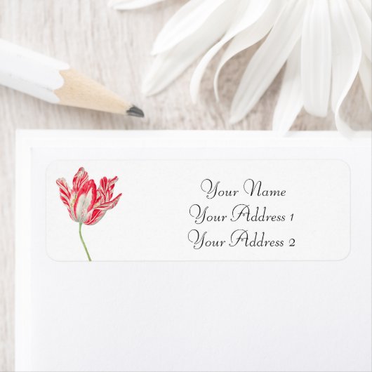 Roze Tulp aangepaste Adresetiketten Etiket (Insitu)