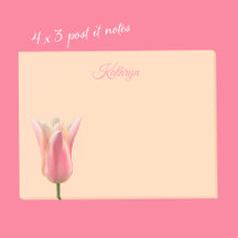 Roze Tulp Aangepaste Naam Post It Notities