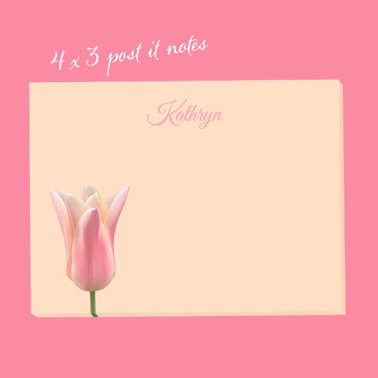 Roze Tulp Aangepaste Naam Post It Notities Post-it® Notes