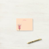 Roze Tulp Aangepaste Naam Post It Notities Post-it® Notes (Op bureau)