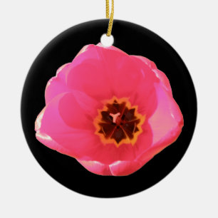 Roze Tulp Aangepaste verjaardag Keramisch Ornament