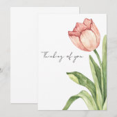 Roze Tulp Alleen Kaart (Voorkant / Achterkant)