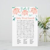 Roze Tulp Baby shower Word Search Game (Staand voorkant)