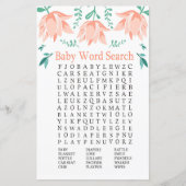 Roze Tulp Baby shower Word Search Game (Voorkant)