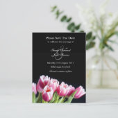 Roze Tulp Bewaar de datum Briefkaart (Staand voorkant)