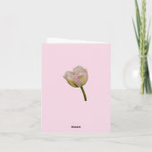 Roze Tulp Blank of aangepaste begroeting Dank u Op Kaart (Achterkant)