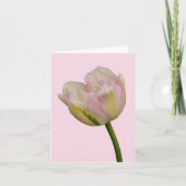 Roze Tulp Blank of aangepaste begroeting Dank u Op Kaart (Voorkant)