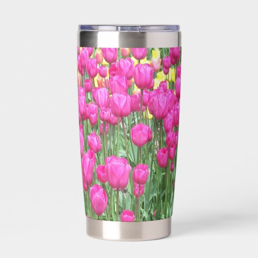  roze tulp bloeit bloemig geïsoleerde drinkbeker (Achterkant)