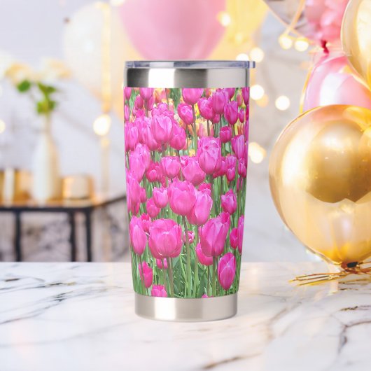  roze tulp bloeit bloemig geïsoleerde drinkbeker (Vrijgezellenfeest)