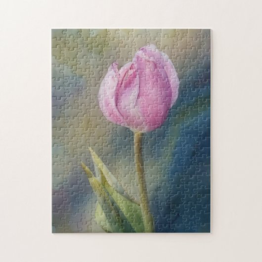 Roze Tulp Bloem Bloemstuk Lente Kunstpuzzel Legpuzzel (Verticaal)