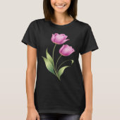 Roze Tulp Bloem Esthetisch Grafisch T-Shirt (Voorkant)