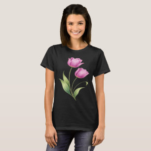 Roze Tulp Bloem Esthetisch Grafisch T-Shirt