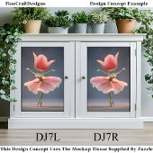 Roze Tulp Bloem Fairy Ballerina DJ7L Decoupage Tissuepapier
