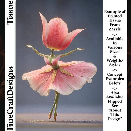 Roze Tulp Bloem Fee Ballerina DJ7L Decoupage Tissuepapier