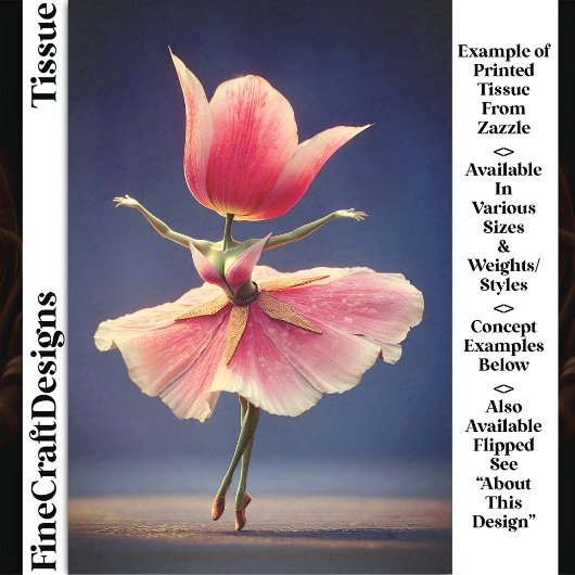Roze Tulp Bloem Fee Ballerina DJ7LF Decoupage Tissuepapier