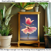 Roze Tulp Bloem Fee Ballerina DJ7LF Decoupage Tissuepapier