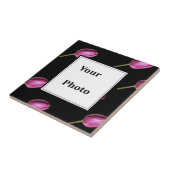 Roze Tulp Bloem Foto Bloem Aangepaste Gift Favor Tegeltje (Zijkant)