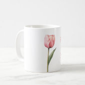 Roze Tulp Bloem Geloof Koffiemok (Voorkant links)
