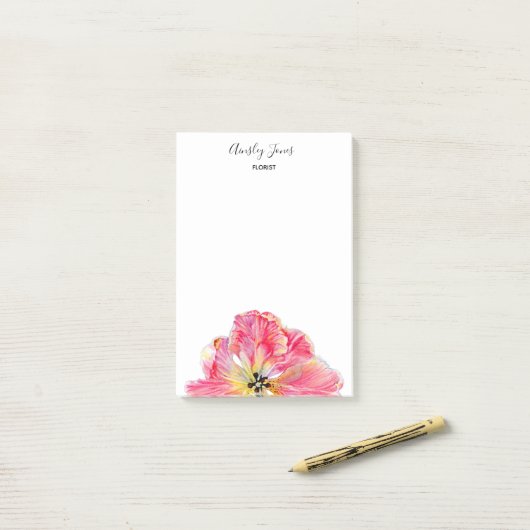 Roze Tulp bloem Notitieblok Post-it® Notes (Op bureau)