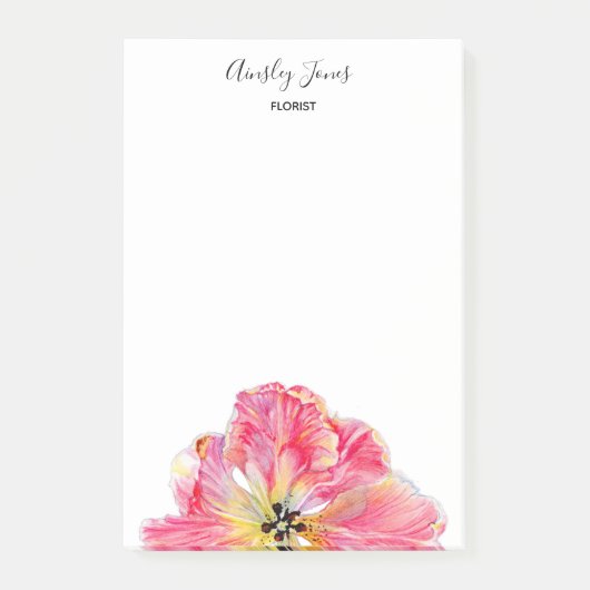 Roze Tulp bloem Notitieblok Post-it® Notes (Voorkant)