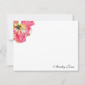 Roze Tulp Bloem Notitiekaart (Voorkant)