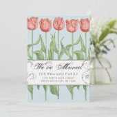  Roze Tulp Bloemen Bewegen Aankondiging (Staand voorkant)