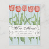  Roze Tulp Bloemen Bewegen Aankondigingskaart (Voorkant)