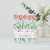 Roze Tulp Bloemen Bewegen Aankondigingskaart (Staand voorkant)