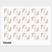 Roze Tulp Bloemen Bruiloft Sticker (Vel)