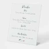 Roze Tulp Bloemen Drinken Menu Reclamebord Met Voetstuk (Voorkant)