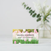 Roze Tulp Bloemen | Fotograaf | Kunstenaar Visitekaartje (Staand voorkant)