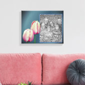 Roze Tulp Bloemen Frame Maak Je Eigen Foto Canvas Afdruk (Insitu (Woonkamer))