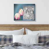 Roze Tulp Bloemen Frame Maak Je Eigen Foto Canvas Afdruk (Insitu (Slaapkamer))