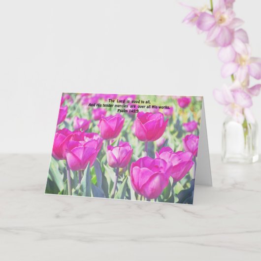 Roze Tulp Bloemen Geloof Bijbel Verse Care Kaart (Orchidee)