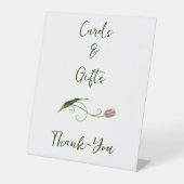 Roze Tulp Bloemen Kaarten & Geschenken Reclamebord Met Voetstuk (Voorkant)