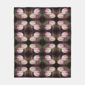 Roze Tulp-bloemen met Raindrops-patroon Fleece Deken (Voorkant)