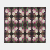 Roze Tulp-bloemen met Raindrops-patroon Fleece Deken (Voorkant (Horizontaal))