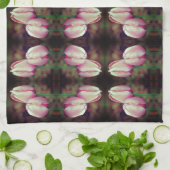 Roze Tulp-bloemen met Raindrops-patroon Theedoek (Gevouwen)