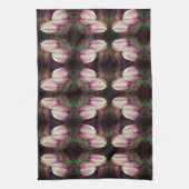 Roze Tulp-bloemen met Raindrops-patroon Theedoek (Verticaal)