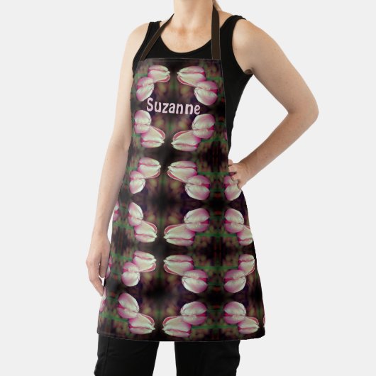 Roze Tulp-bloemen met speciale regendruppels Schort (Insitu)