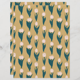 Roze Tulp Bloemen Patroon Design Papier