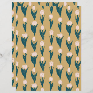 Roze Tulp Bloemen Patroon Design Papier