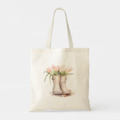 Roze Tulp Bloemen Tote Bag (Achterkant)
