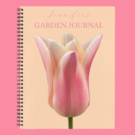 Roze Tulp Bloementuin Dagboek Planner Boek