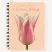 Roze Tulp Bloementuin Dagboek Planner Boek (Voorkant)